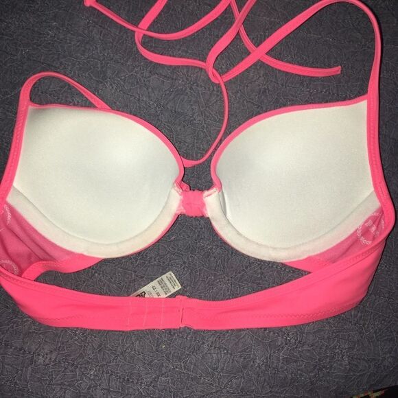 Victoria’s Secret hot pink twist halter bikini top - Picture 2 of 3